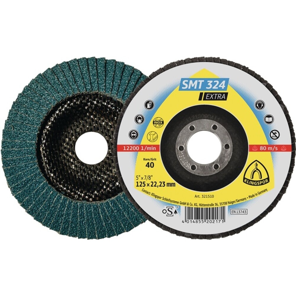 Produktabbildung: Fcherscheibe SMT 324 Extra D115mm K60 12Grad gewlbt INOX ZK