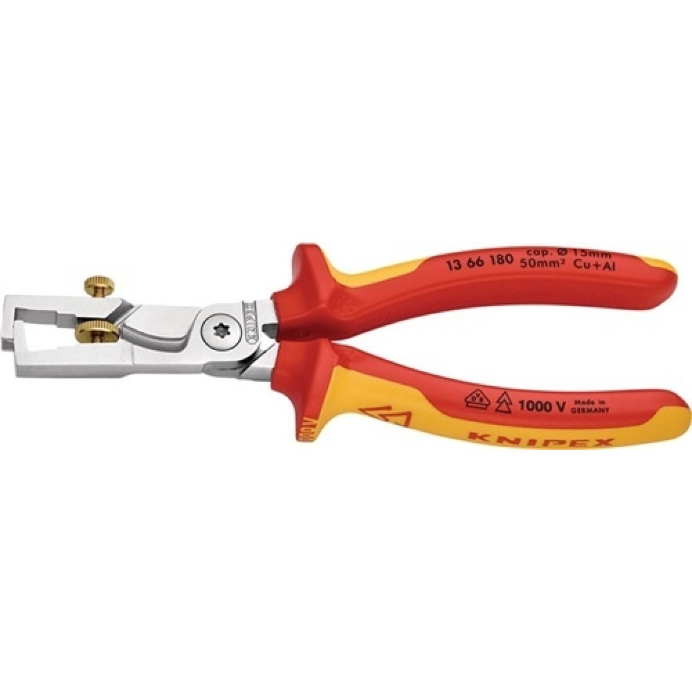 Produktabbildung: Abisolierzange StriX DIN ISO 5749 L.180mm VDE verchr.2K-Hülle KNIPEX
