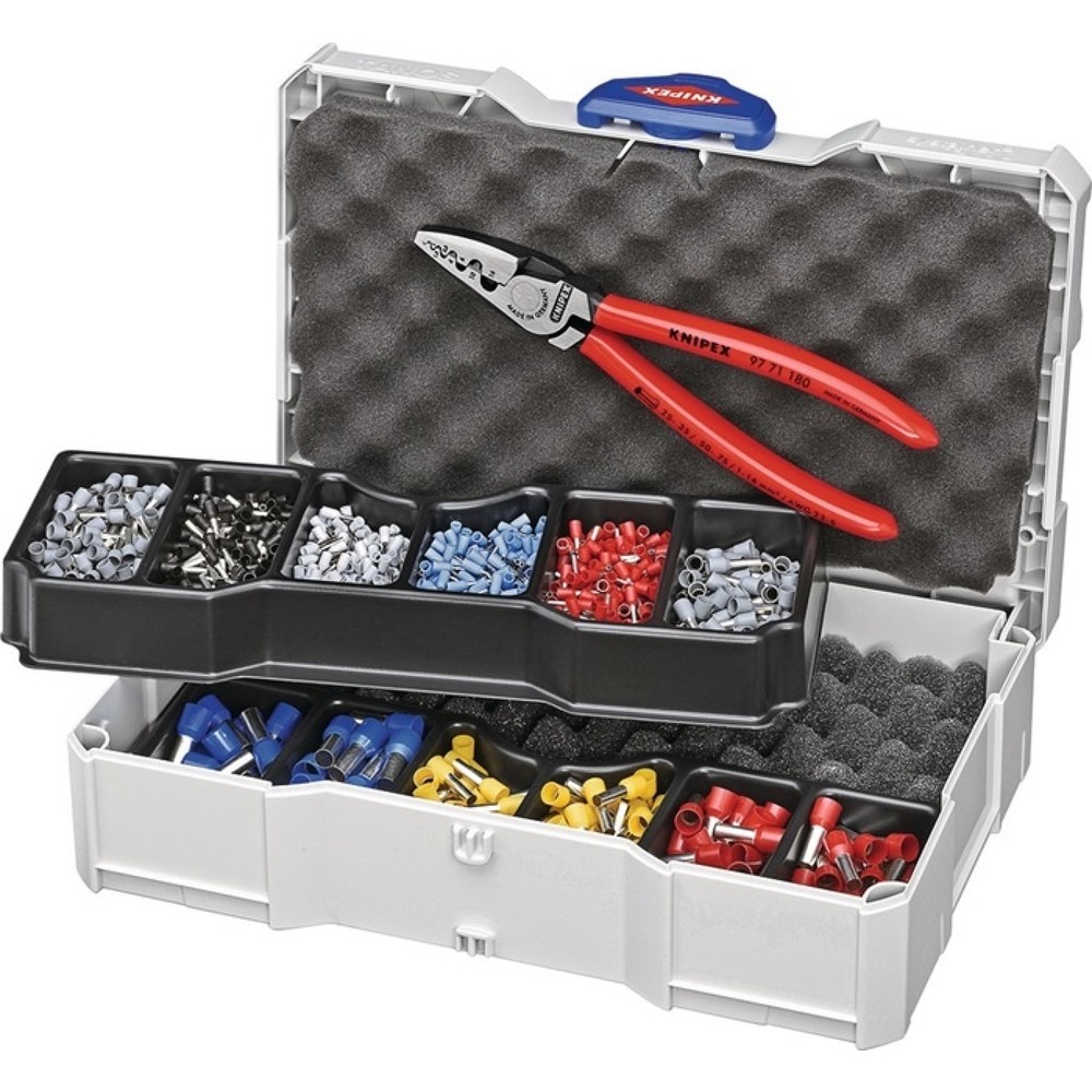 Produktabbildung: Knipex Aderendhülsensortiment 1191tlg.0,5-16mm² Aderendhülsenzange i.Systainer