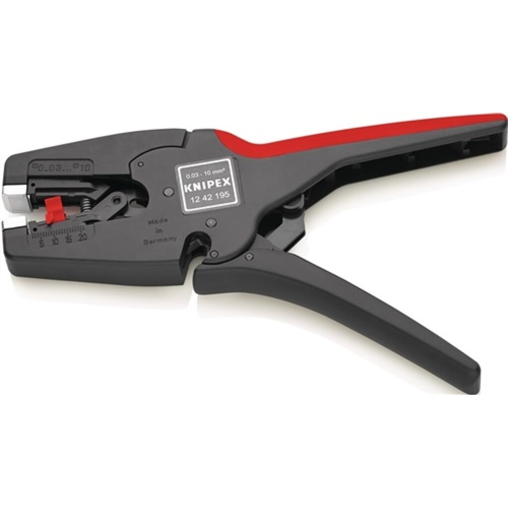 Produktabbildung: Abisolierzange L.195mm Ku.-Gehäuse 0,03-10mm2 KNIPEX m.2Komp.-Hüllen