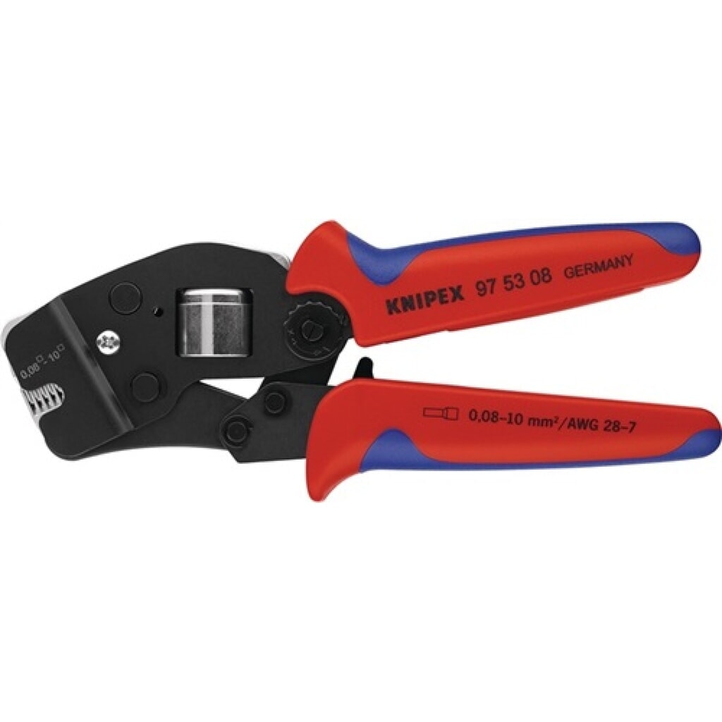 Crimpzange Gesamt-L.190mm 0,08-10,0 (AWG 28-7) mm² brün.2K-Hülle KNIPEX Produktabbildung: Crimpzange Gesamt-L.190mm 0,08-10,0 (AWG 28-7) mm² brün.2K-Hülle KNIPEX