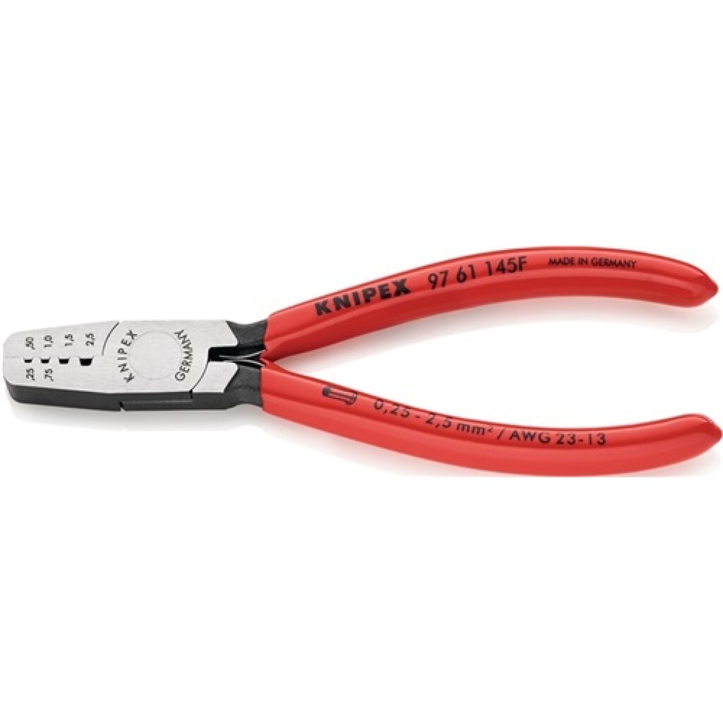 Aderendhülsenzange L.145mm 0,25-2,5 (AWG 23-13) mm² pol.Ku.-Überzug KNIPEX Produktabbildung: Aderendhülsenzange L.145mm 0,25-2,5 (AWG 23-13) mm² pol.Ku.-Überzug KNIPEX