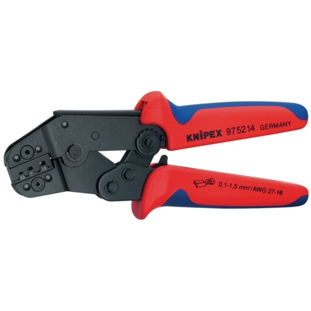 Produktabbildung: Crimp-Hebelzange L.195mm für unisol.Verbinder 2-K-Griffe Öffnungsfeder Knipex
