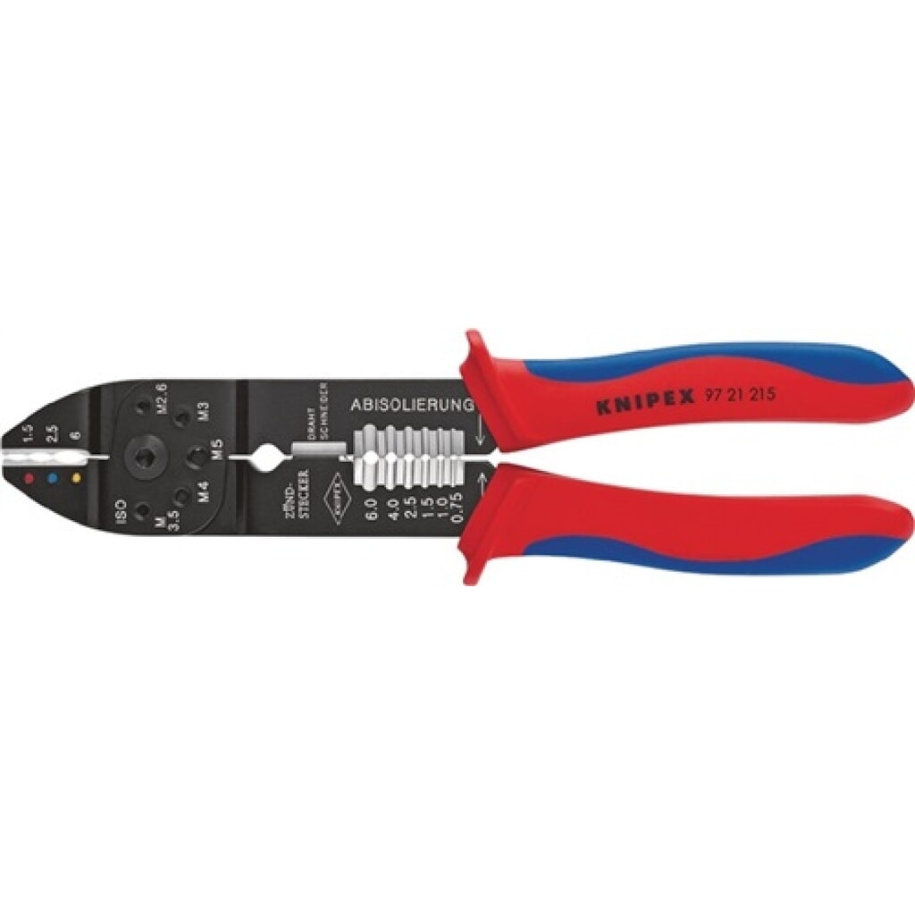Crimpzange 0,5-6mm2 L.230mm Stahl brün. f.Steckverbinder KNIPEX m.Ku.-Hüllen Produktabbildung: Crimpzange 0,5-6mm2 L.230mm Stahl brün. f.Steckverbinder KNIPEX m.Ku.-Hüllen