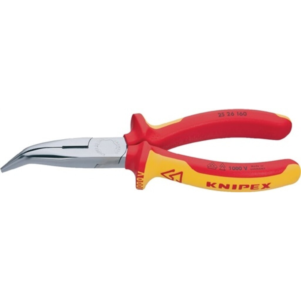 Knipex Flachrundzange L.160mm verchr.40Grad gew.VDE 2K-Hülle Produktabbildung: Knipex Flachrundzange L.160mm verchr.40Grad gew.VDE 2K-Hülle