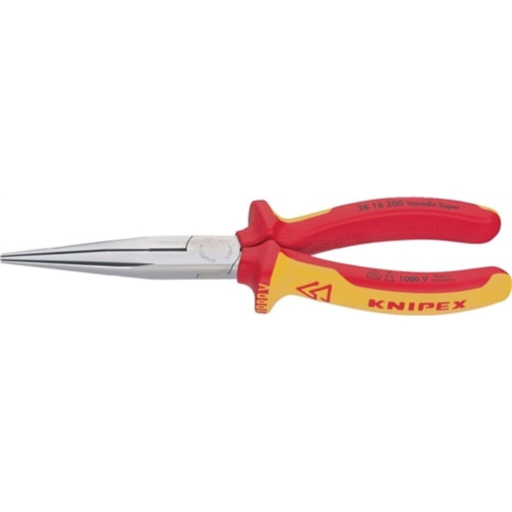 Produktabbildung: Flachrundzange L.200mm verchr.ger.VDE 2K-Hülle KNIPEX
