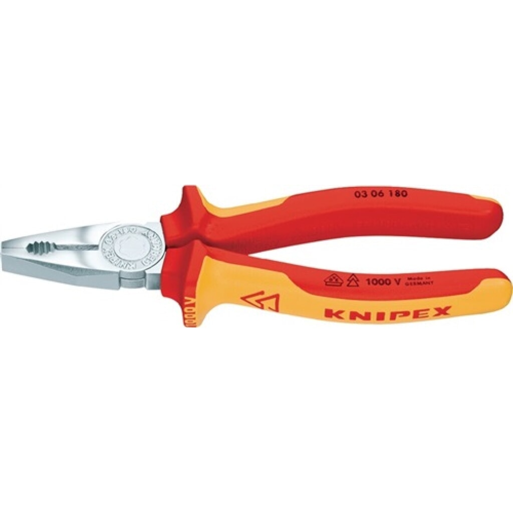 Produktabbildung: Kombizange L.160mm verchr.2K-Hülle VDE 60 HRC KNIPEX