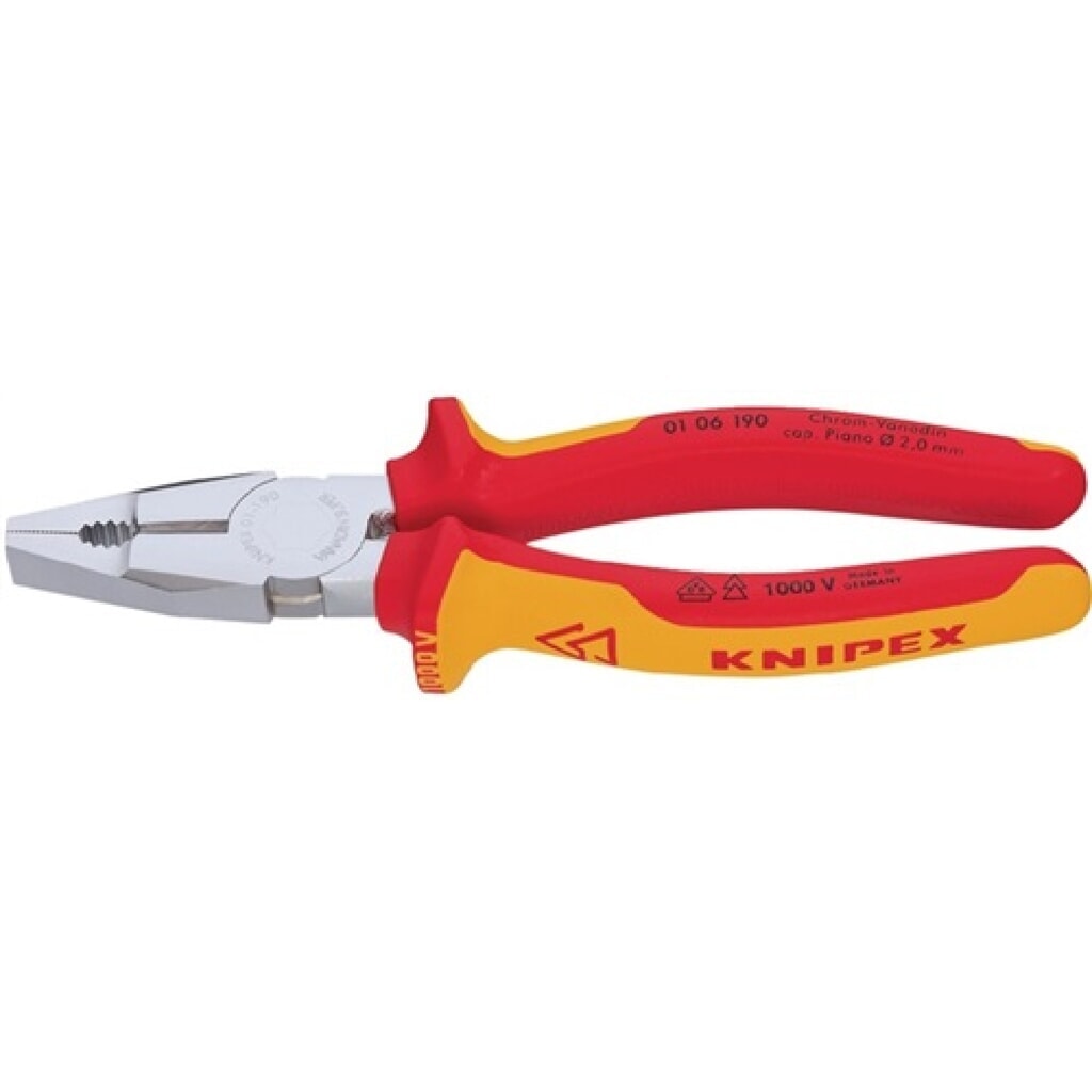 Kombizange L.160mm verchr.2K-Hülle VDE KNIPEX Produktabbildung: Kombizange L.160mm verchr.2K-Hülle VDE KNIPEX
