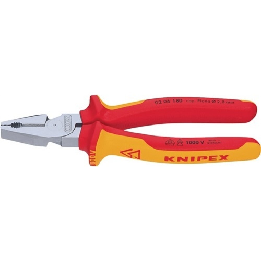Produktabbildung: Kraftkombizange L.180mm verchr.2K-Hülle VDE KNIPEX