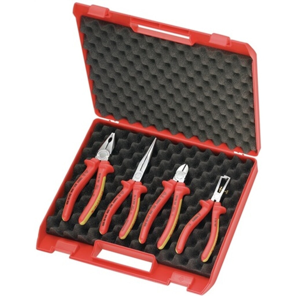 Zangensatz Kompakt-Box Inh.4tlg.VDE Kunststoffkoffer KNIPEX Produktabbildung: Zangensatz Kompakt-Box Inh.4tlg.VDE Kunststoffkoffer KNIPEX
