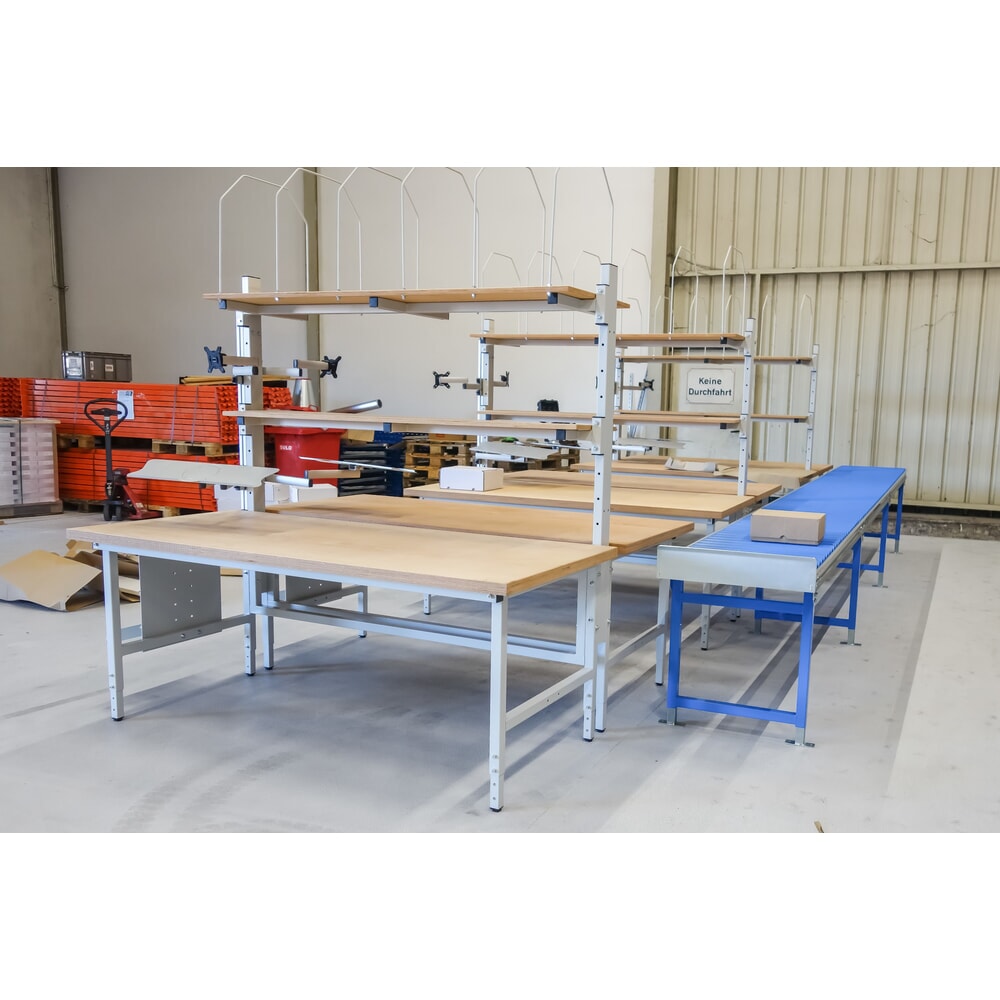 Produktabbildung Nr. 5: DAHMEN Manuell höhenverstellbarer Packtisch Classic, einseitig, Komplett-Set, HxBxT 700-950 x 1.600 x 900 mm