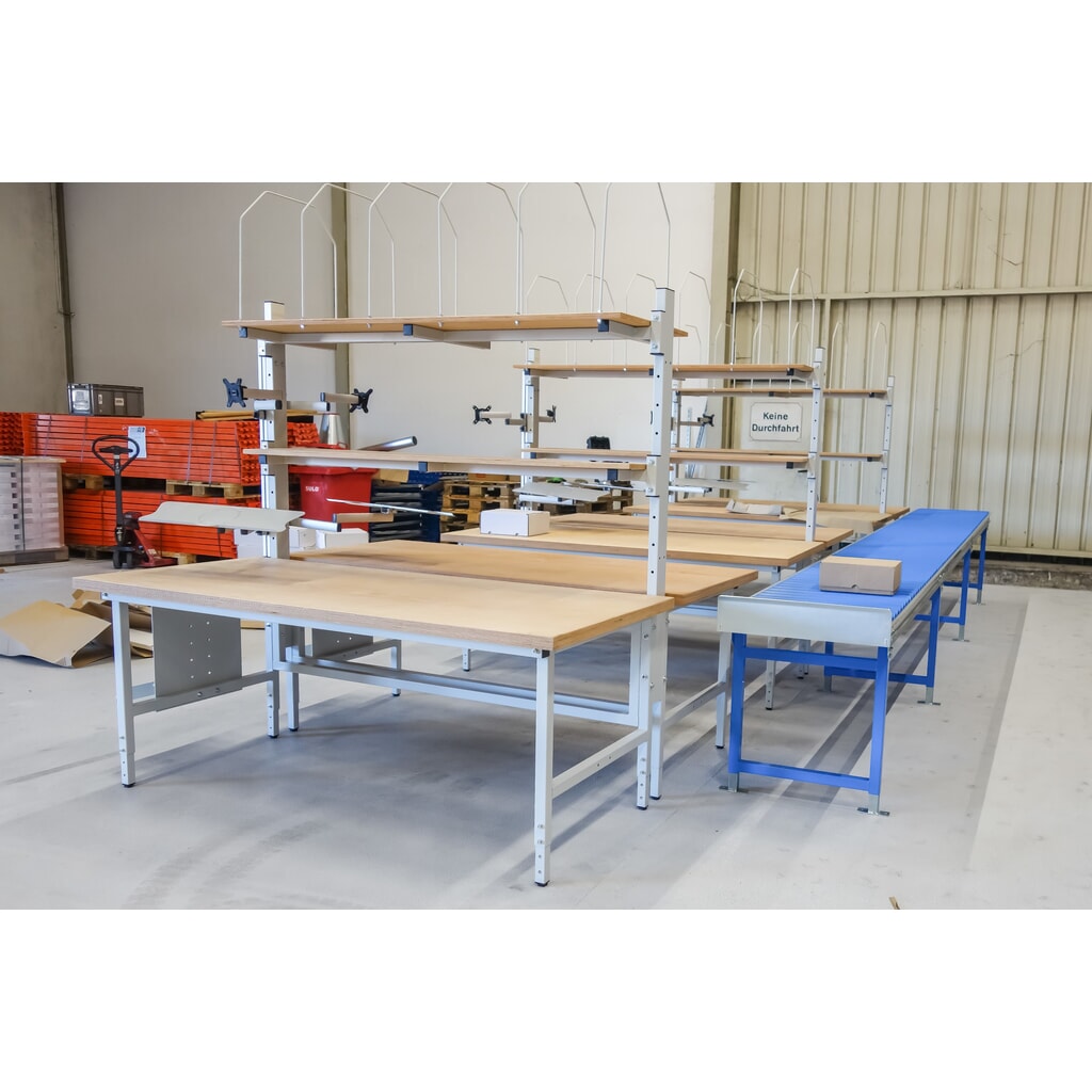 Produktabbildung Nr. 5: DAHMEN Manuell höhenverstellbarer Packtisch Classic, einseitig, Komplett-Set, HxBxT 700-950 x 1.600 x 900 mm