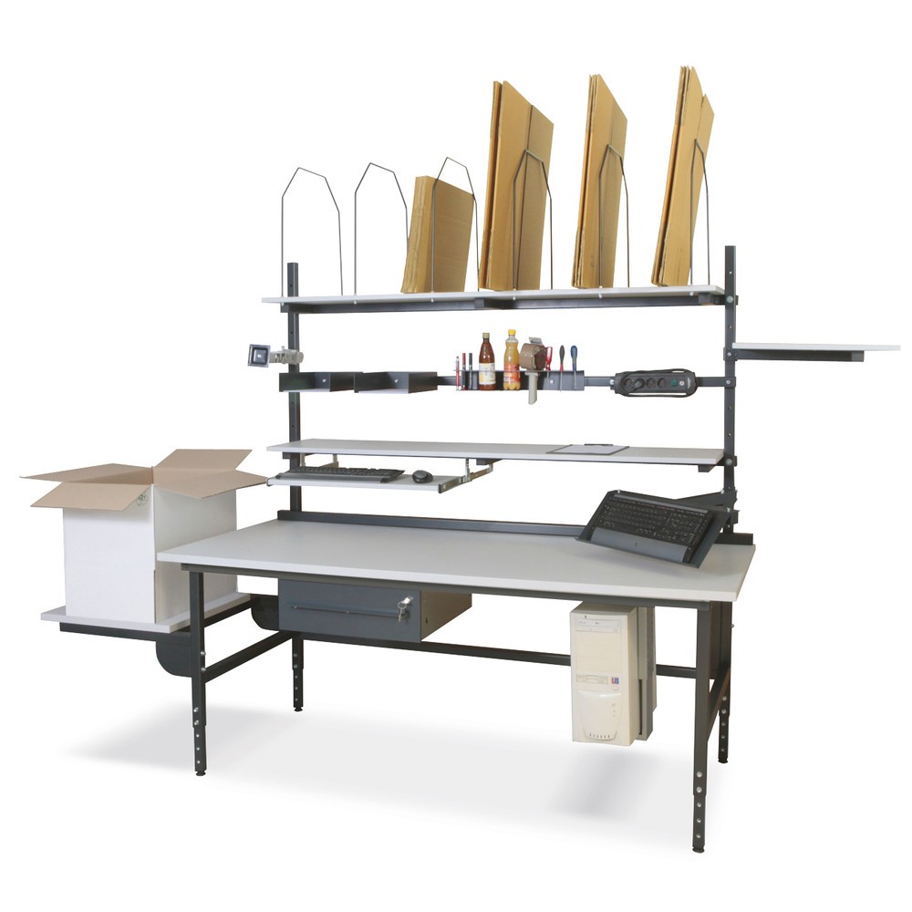 Produktabbildung Nr. 2: DAHMEN Manuell höhenverstellbarer Packtisch Classic, einseitig, Komplett-Set, HxBxT 700-950 x 1.600 x 900 mm