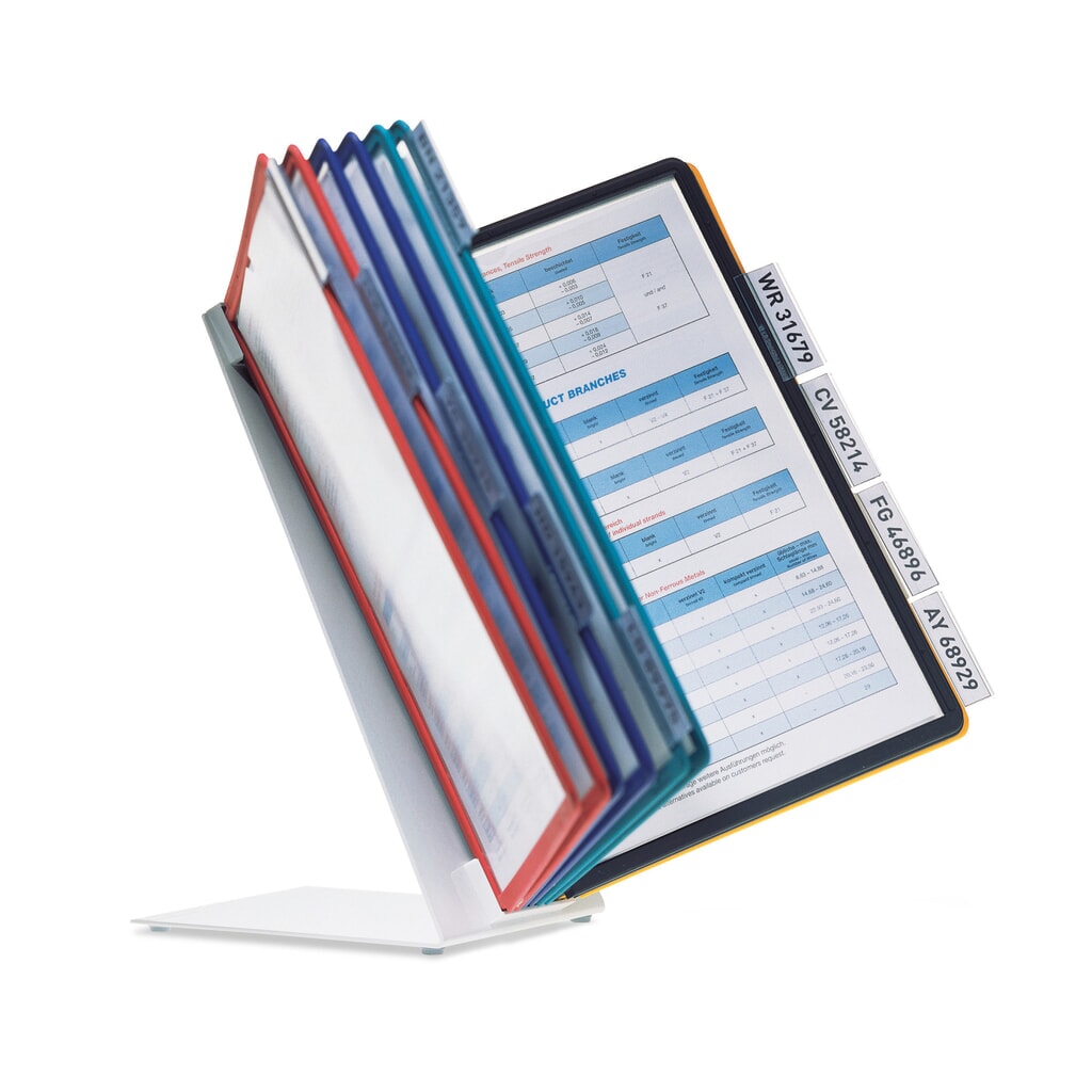 Vario® Komplett-Set Tischständer, 10 Sichttafeln Produktabbildung: Vario® Komplett-Set Tischständer, 10 Sichttafeln