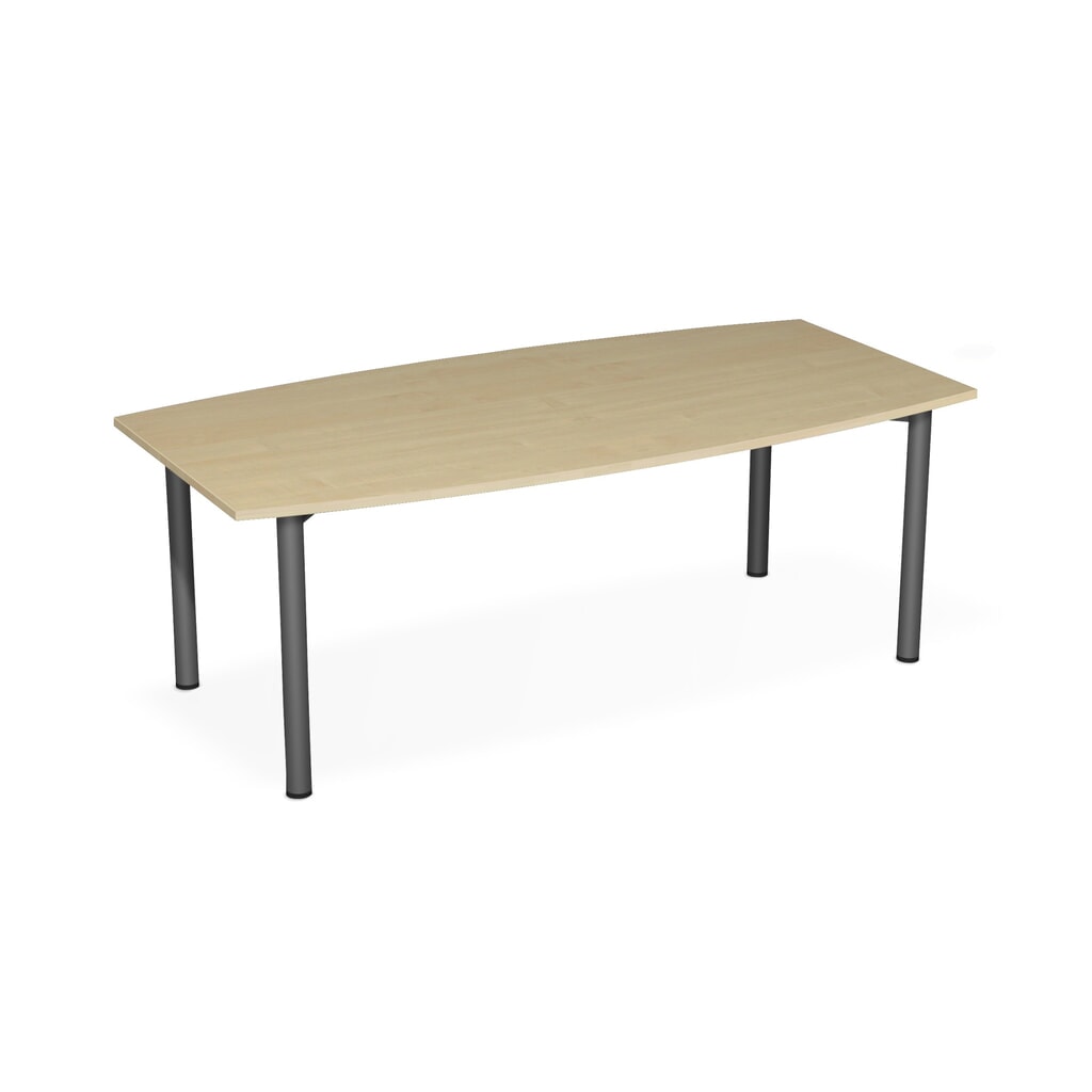 Geramöbel Konferenztisch fassförmig, BxT 2.000 x 800/1.200 mm, Ahorn/anthrazit Produktabbildung: Geramöbel Konferenztisch fassförmig, BxT 2.000 x 800/1.200 mm, Ahorn/anthrazit