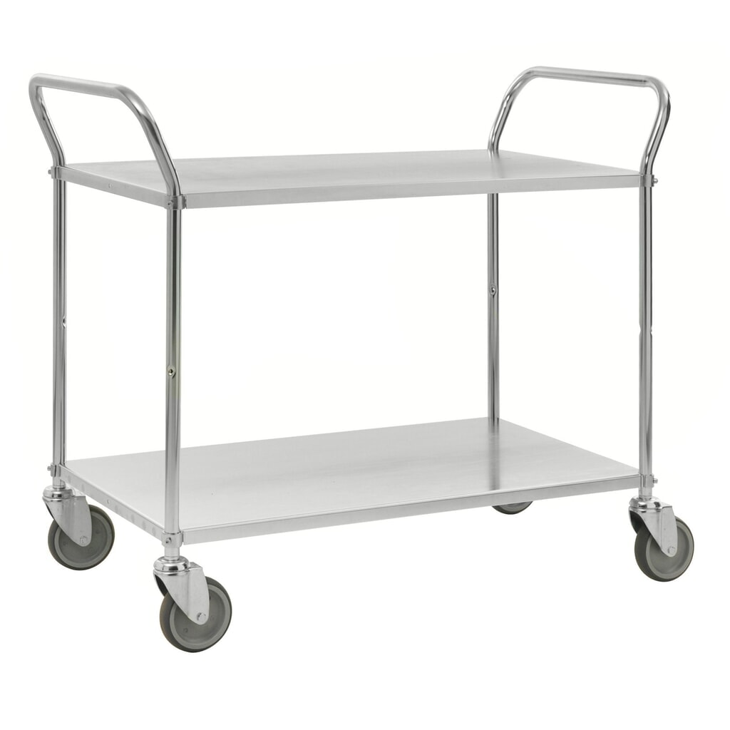 Kongamek Etagenwagen, TK 250 kg, 2 Böden, HxBxT 940 x 480 x 1.080 mm Produktabbildung: Kongamek Etagenwagen, TK 250 kg, 2 Böden, HxBxT 940 x 480 x 1.080 mm