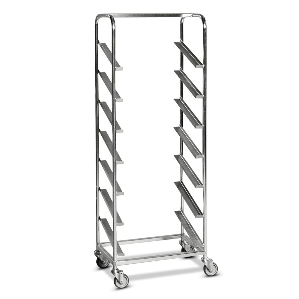 Produktabbildung: Kongamek Hordenwagen für Eurokästen, geneigte Auflagen, Abstand 195 mm