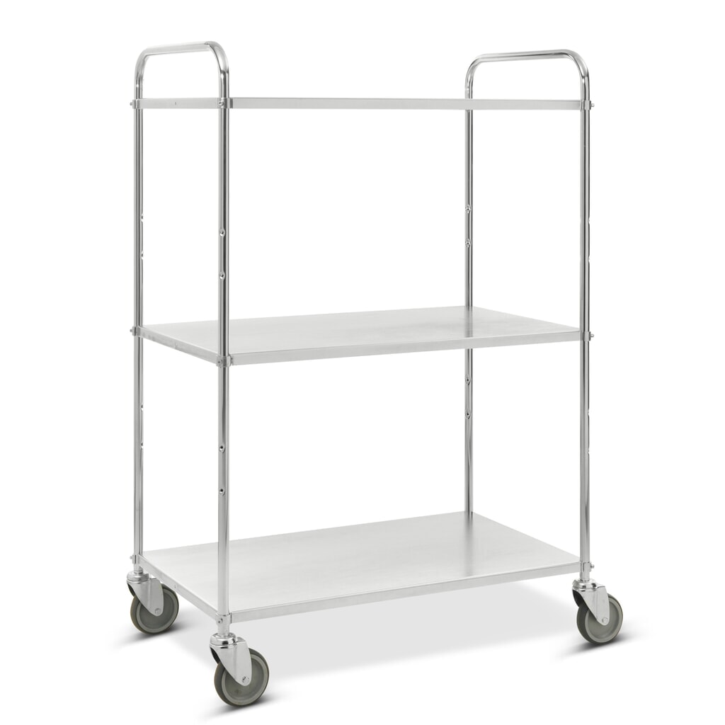 Produktabbildung: Kongamek Regalwagen, komplett verzinkt, offen, 3 Etagen à 900 x 540 mm