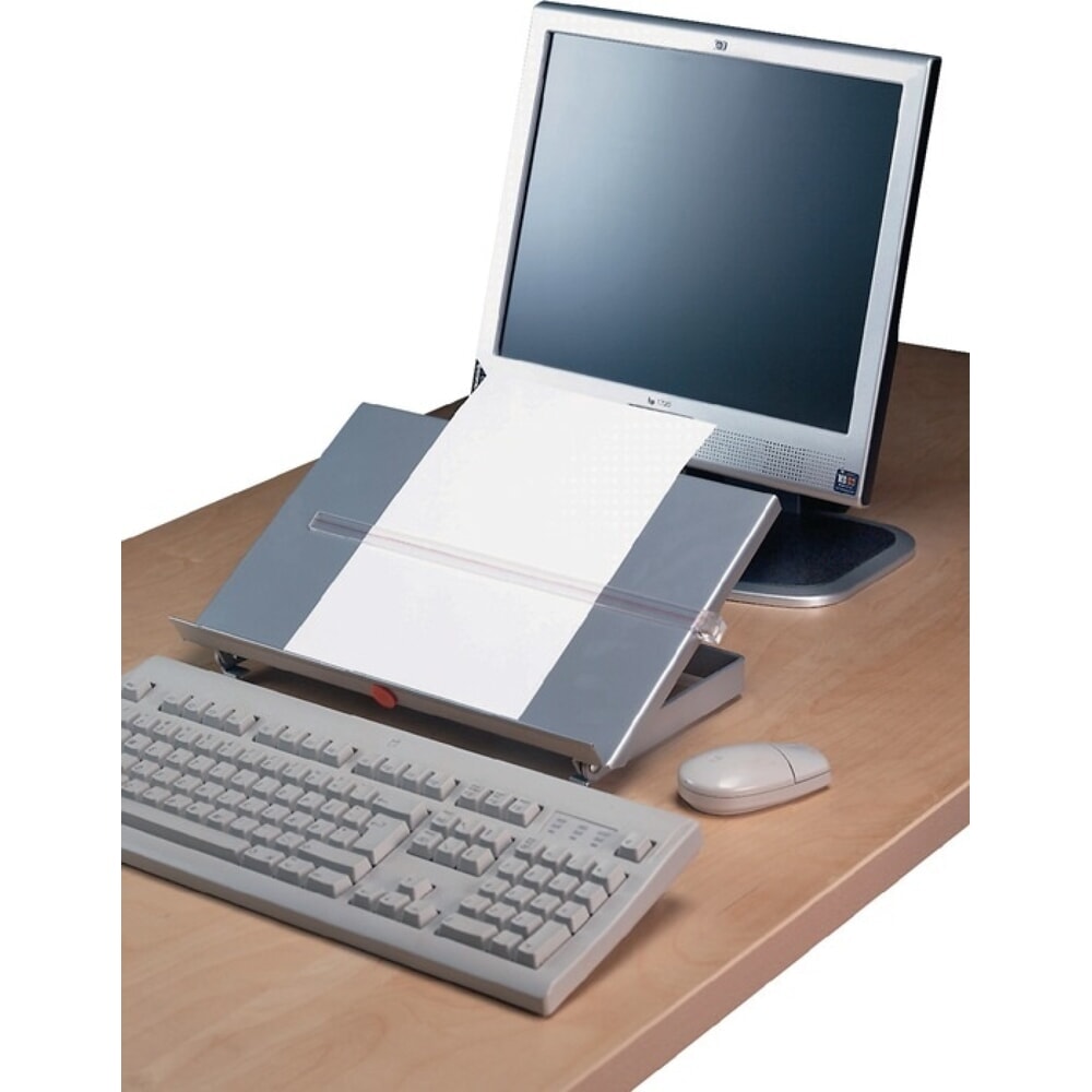 Produktabbildung: Konzepthalter, Metall silber, B350xT247xH60mm, verstellbarer Sichtabstand