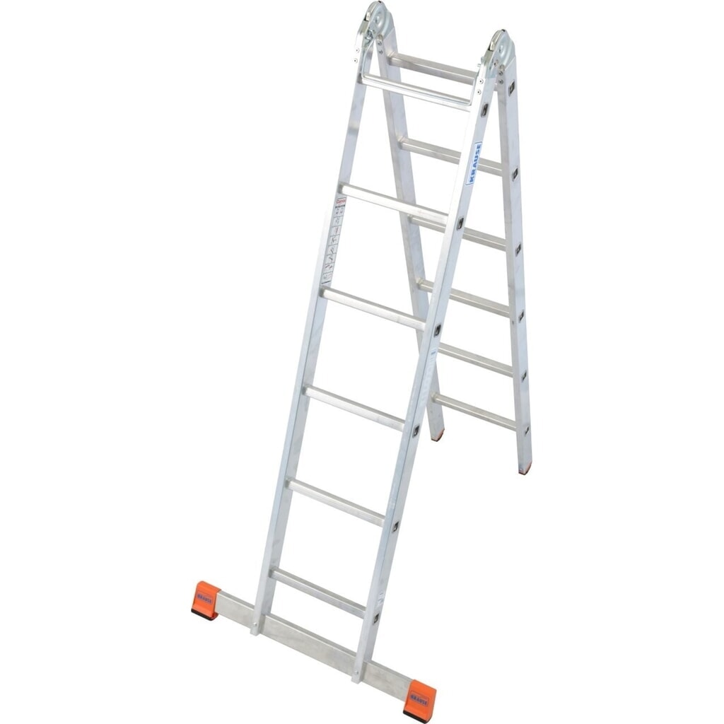KRAUSE® MONTO Gelenk-Doppelleiter TriMatic 2x6 Sprossen Produktabbildung: KRAUSE® MONTO Gelenk-Doppelleiter TriMatic 2x6 Sprossen