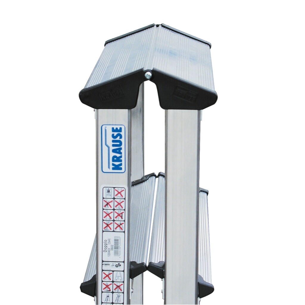 KRAUSE® Stufen-Doppelleiter, 2-seitig begehbar, Standhöhe 0,20 m, 2x3 Stufen Produktabbildung Nr. 2: KRAUSE® Stufen-Doppelleiter, 2-seitig begehbar, Standhöhe 0,20 m, 2x3 Stufen