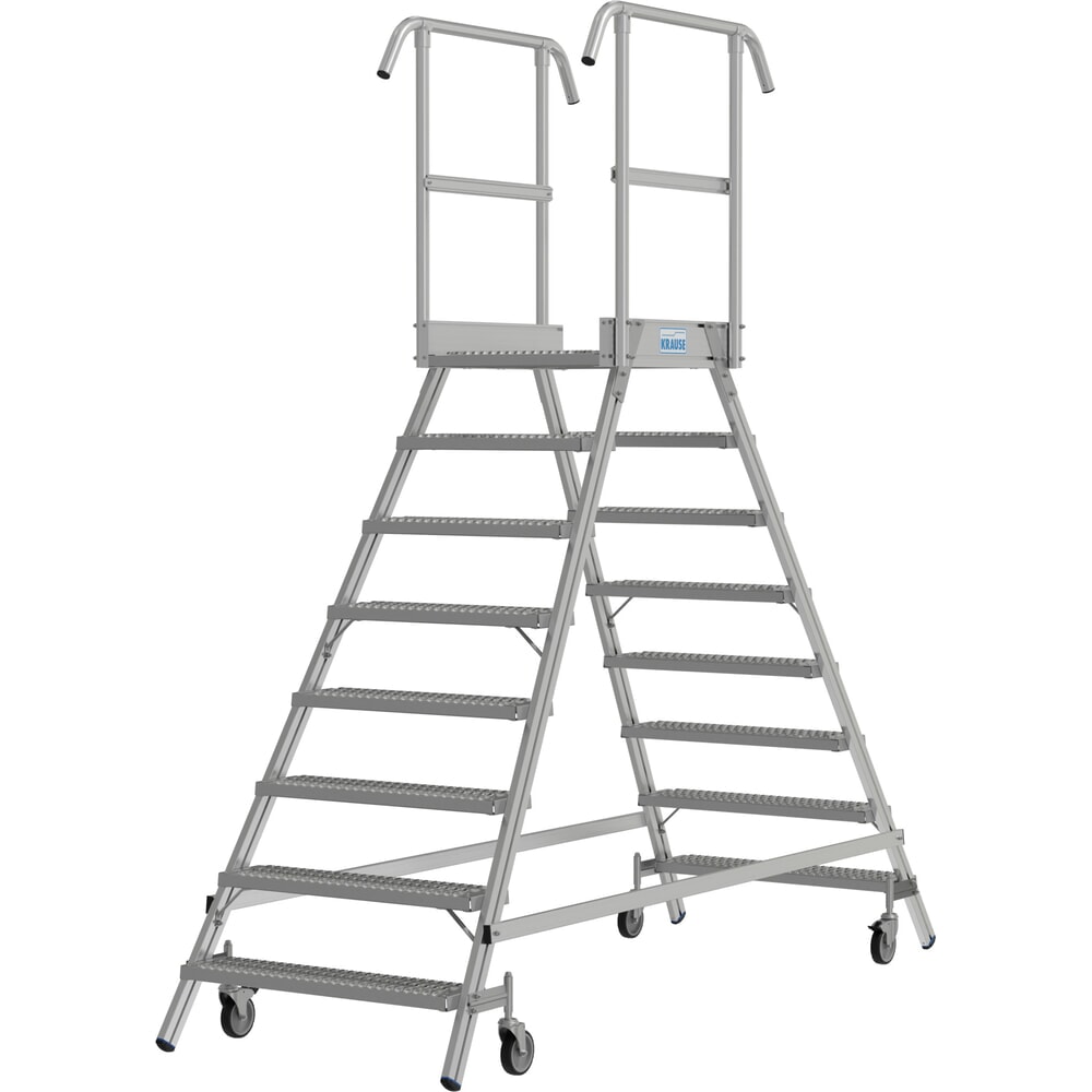Produktabbildung Nr. 14: KRAUSE® STABILO fahrbare Podestleiter, beidseitig begehbar, Profilrost R13, 2 x 8 Stufen