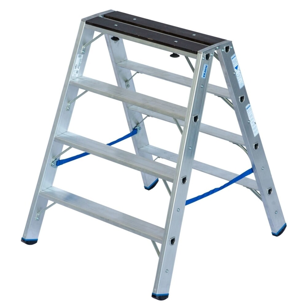 Produktabbildung: KRAUSE® STABILO Doppelleiter m. Holzaufl.  2x4 Stufen