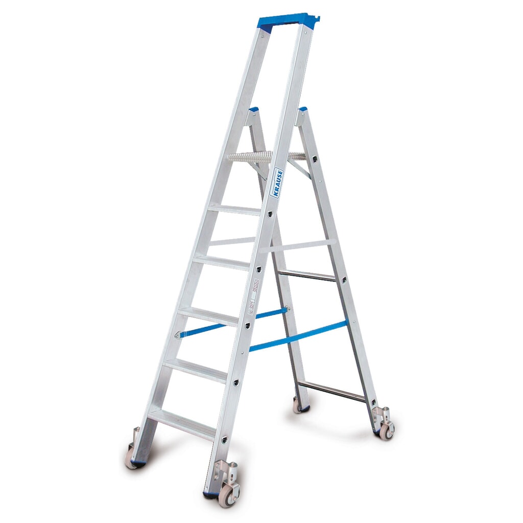 KRAUSE® Stufen-r Profi, 1-seitig begehbar, mit Rollen, Standhöhe 0,95 m Produktabbildung: KRAUSE® Stufen-r Profi, 1-seitig begehbar, mit Rollen, Standhöhe 0,95 m