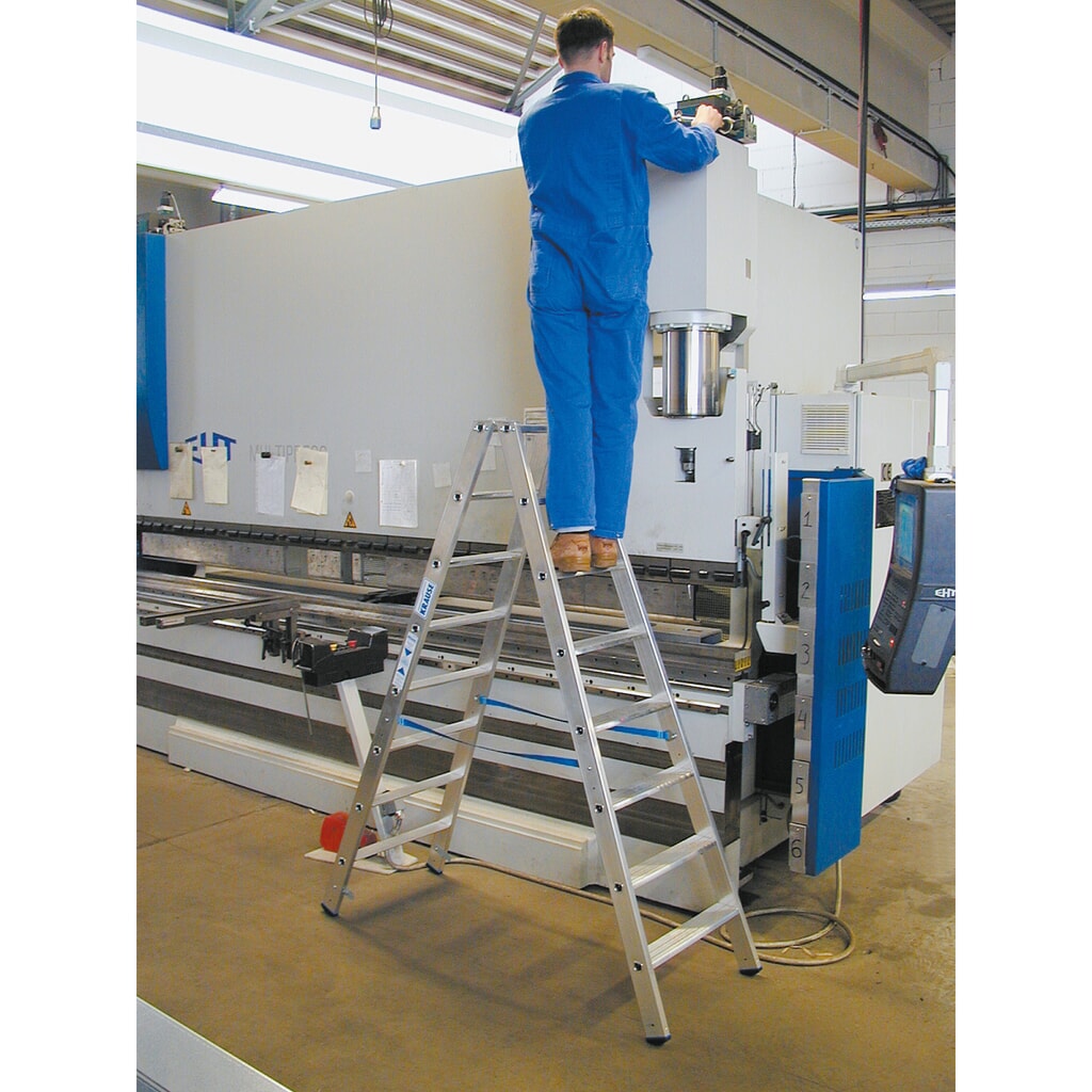KRAUSE® Stufen-r, 2-seitig begehbar, hochfest gebördelt aus Aluminium, Standhöhe 1,90 m Produktabbildung: KRAUSE® Stufen-r, 2-seitig begehbar, hochfest gebördelt aus Aluminium, Standhöhe 1,90 m