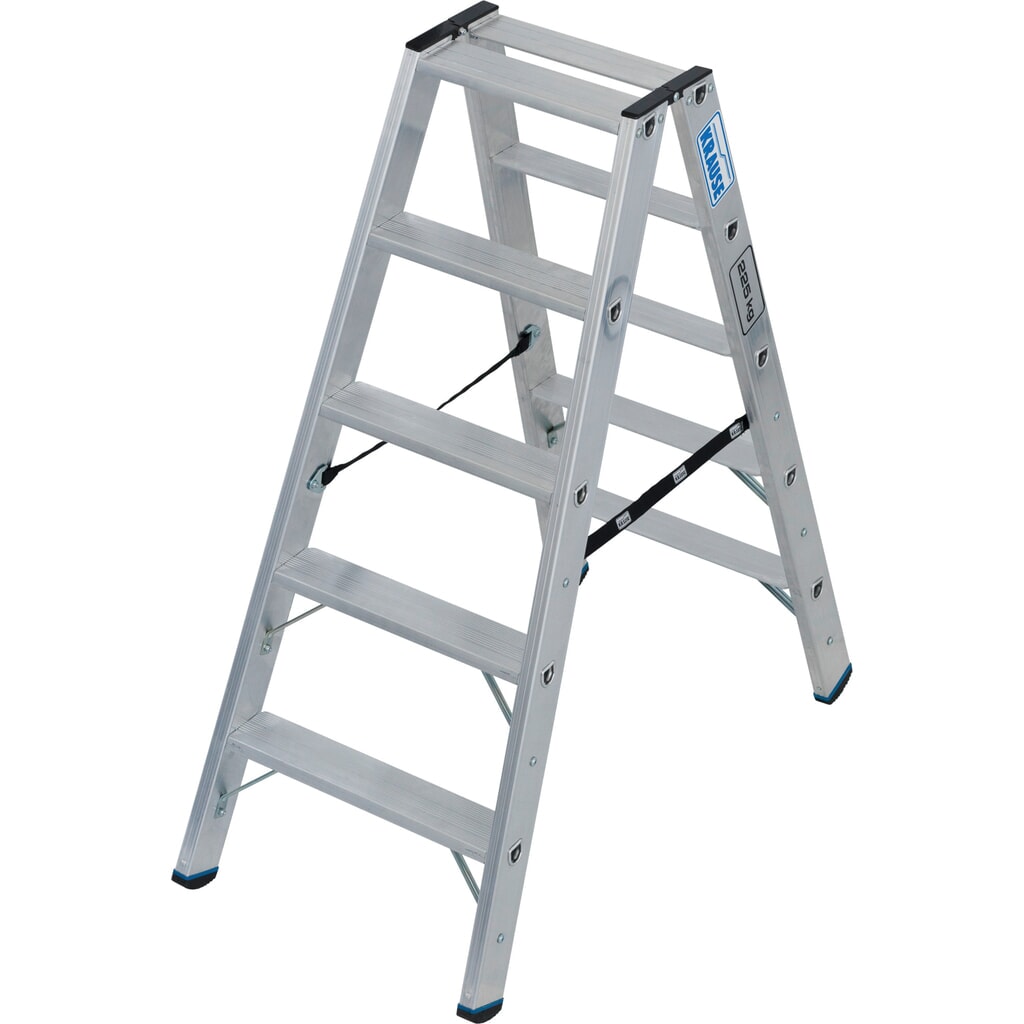 KRAUSE® STABILO Stufenstehleiter, beidseitig begehbar, Tragfähigkeit 225 kg, 2 x 5 Stufen Produktabbildung: KRAUSE® STABILO Stufenstehleiter, beidseitig begehbar, Tragfähigkeit 225 kg, 2 x 5 Stufen