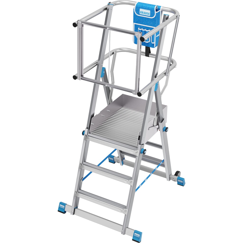 Produktabbildung: KRAUSE® STABILO Teleskop-Podestleiter mit grosser Standplattform SkyMatic 3-5 Sprossen
