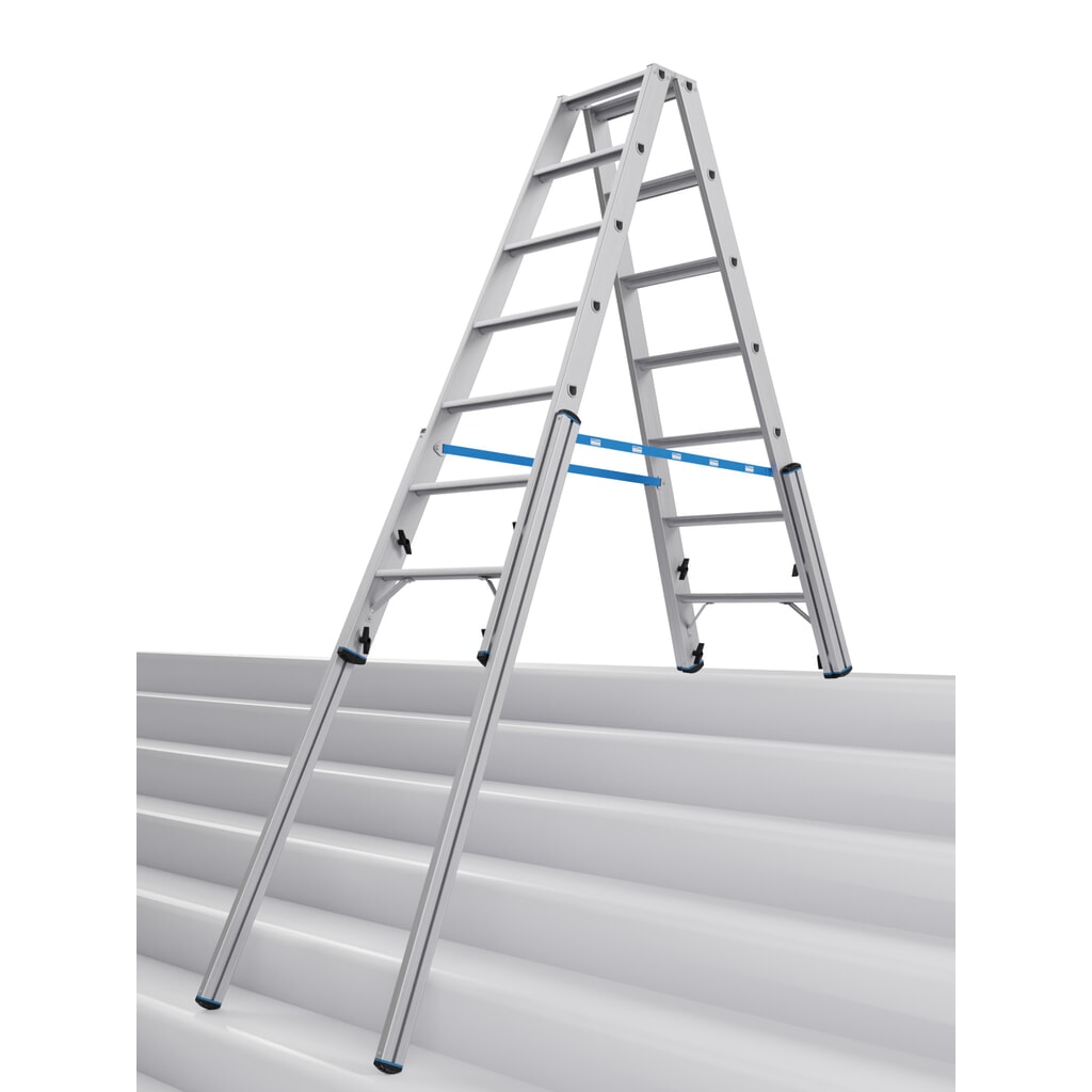 KRAUSE® STABILO Teleskopleiter mit Stufen, beidseitig begehbar, 2 x 7 Stufen Produktabbildung: KRAUSE® STABILO Teleskopleiter mit Stufen, beidseitig begehbar, 2 x 7 Stufen