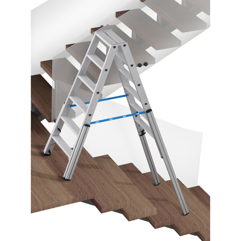 Produktabbildung Nr. 5: KRAUSE® STABILO Teleskopleiter mit Stufen, beidseitig begehbar, 2 x 6 Stufen