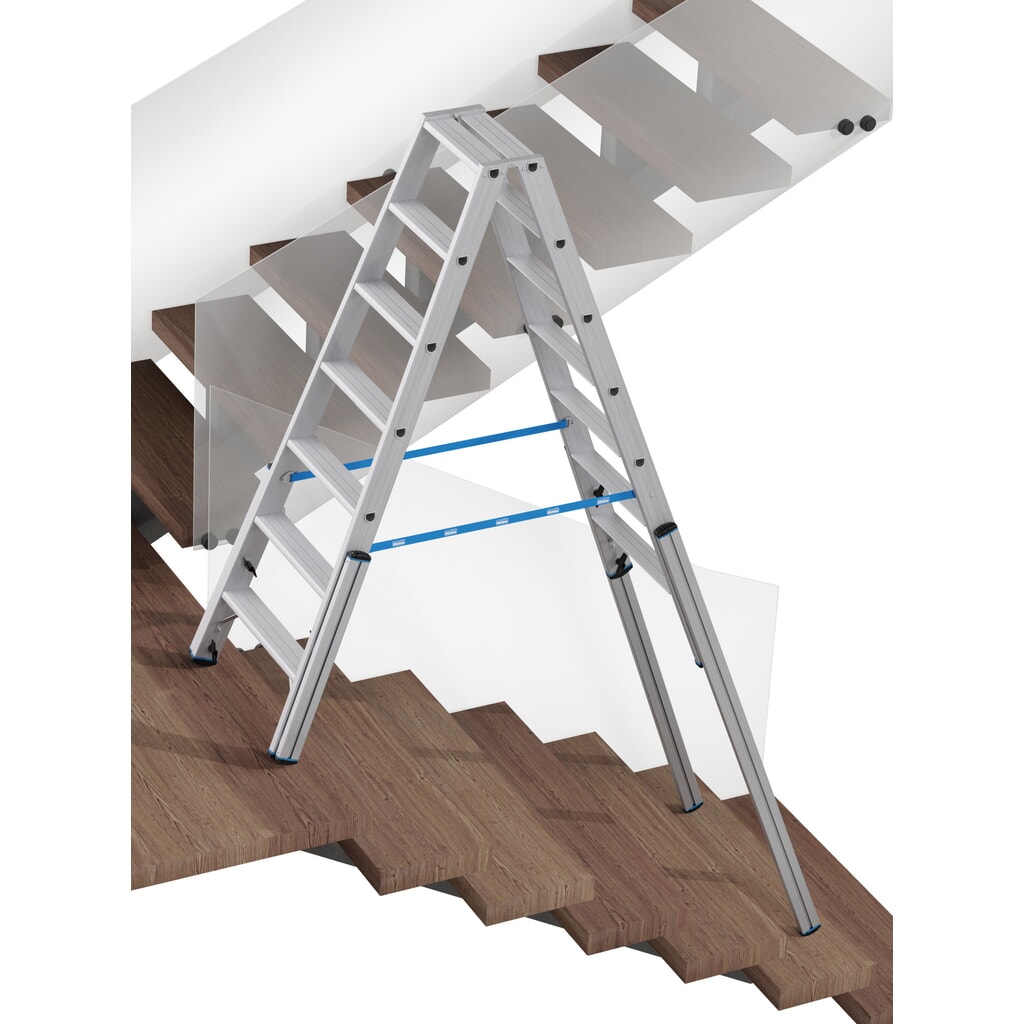 KRAUSE® STABILO Teleskopleiter mit Stufen, beidseitig begehbar, 2 x 7 Stufen Produktabbildung Nr. 4: KRAUSE® STABILO Teleskopleiter mit Stufen, beidseitig begehbar, 2 x 7 Stufen