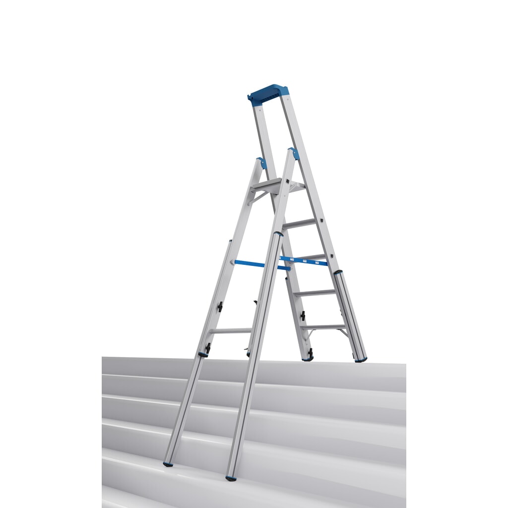 Produktabbildung: KRAUSE® STABILO Teleskopleiter mit Stufen, einseitig begehbar, 5 Stufen