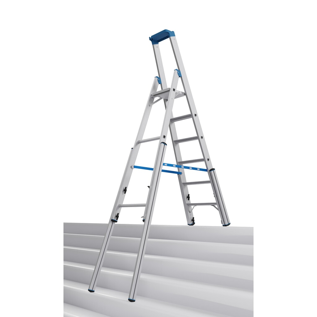 Produktabbildung: KRAUSE® STABILO Teleskopleiter mit Stufen, einseitig begehbar, 6 Stufen