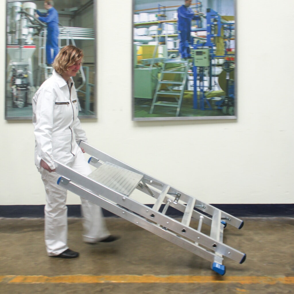 Produktabbildung Nr. 3: KRAUSE® STABILO Tritt aus Aluminium, mit 2 Rollen, 3 Stufen