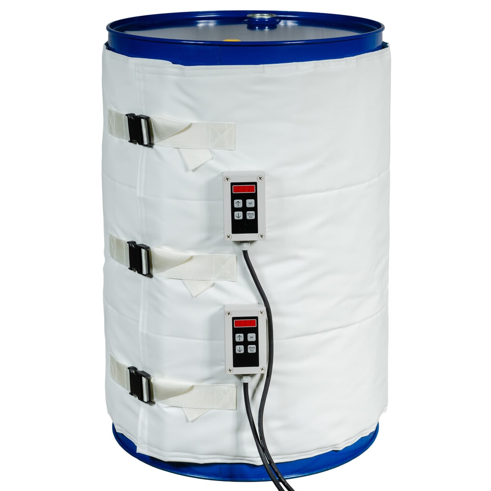 Produktabbildung: Kuhlmann Fass-Heizmanschette für Lebensmittel- und Pharmaindustrie, 200-220 l, 0-120ºC, 230 V, 2x 600W, LxB 1.990 x 800 mm