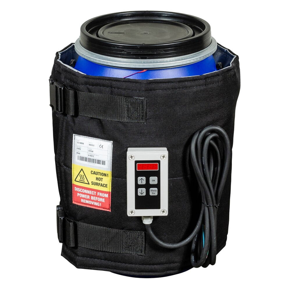 Produktabbildung: Kuhlmann Fass-Heizmanschette mit digitalem Regler, 25-30 l, 0-90ºC, 230 V, 225 W, LxH 1.200 x 400 mm