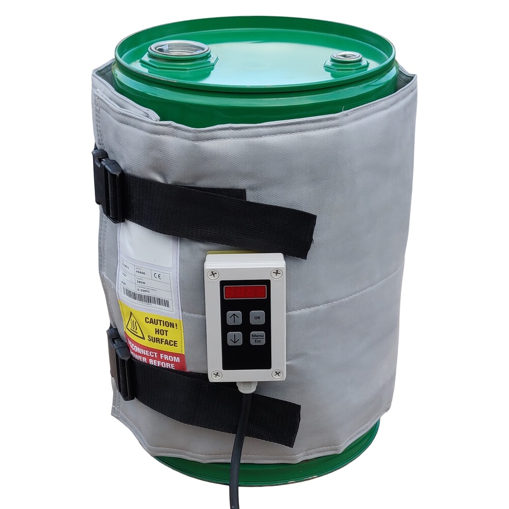Produktabbildung: Kuhlmann Hochtemperatur-Fass-Heizmanschette, 25-30 l, 0-200ºC, 230 V, 380 W, LxH 1.200 x 400 mm
