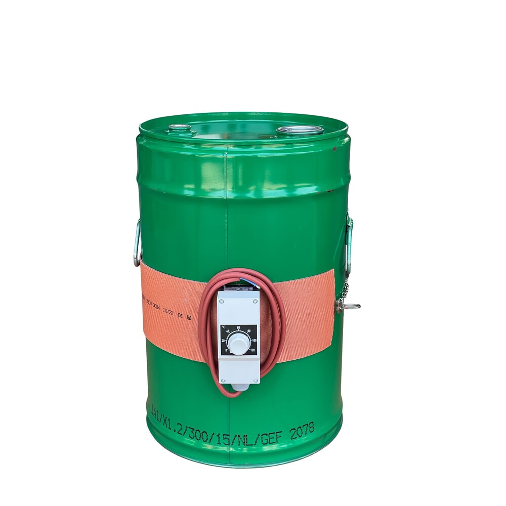 Produktabbildung: Kuhlmann Silikon-Fass-Heizmanschette, 25-30 l, 0-120 ºC, 230 V 300 W, LxH 800 x 115 mm