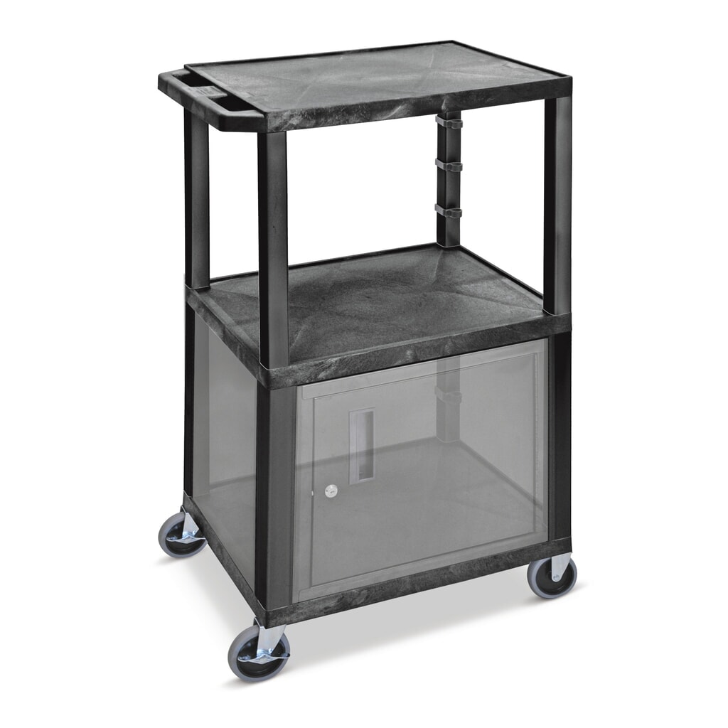 Kunststoff-Transportwagen, 3 Etagen, TK 150 kg, schwarz Produktabbildung: Kunststoff-Transportwagen, 3 Etagen, TK 150 kg, schwarz