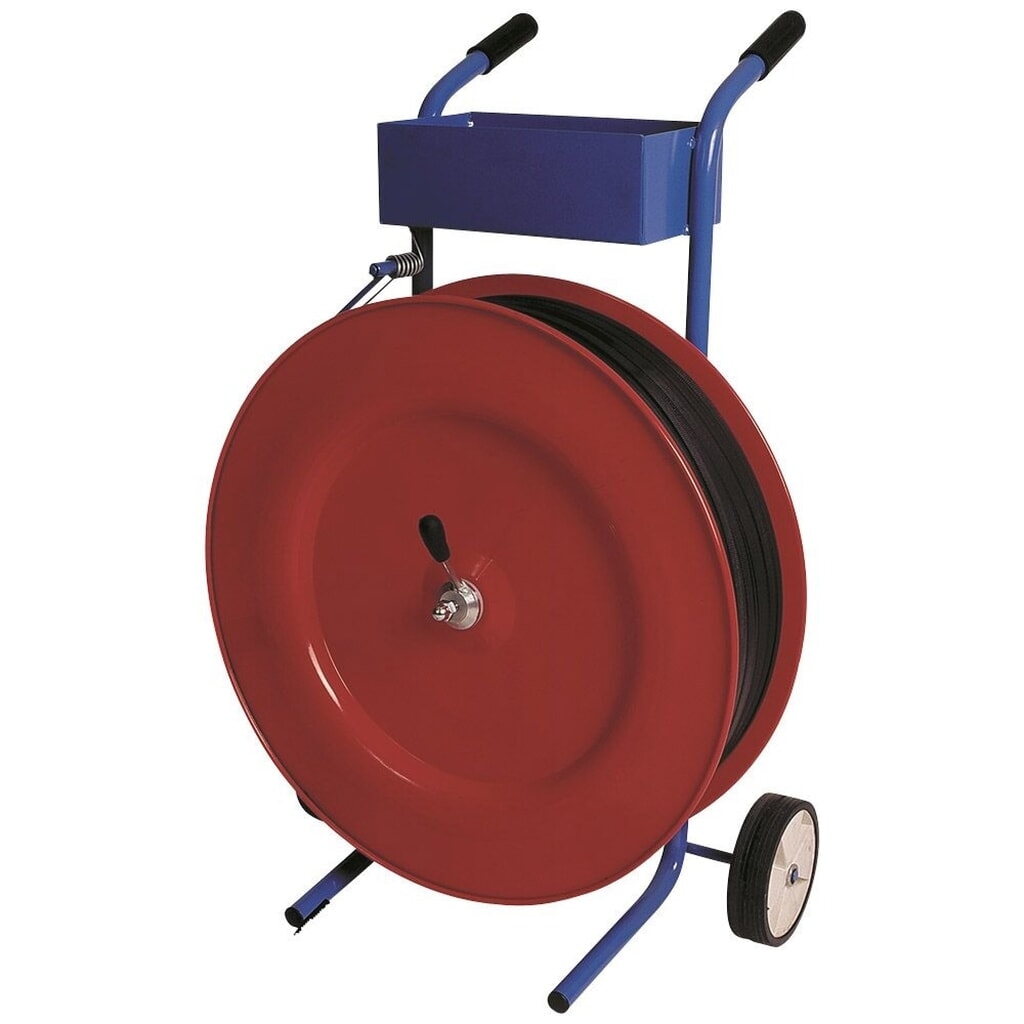 Kunststoffbandabroller Universal, für Bandbreite 13, 16 mm, rot Produktabbildung: Kunststoffbandabroller Universal, für Bandbreite 13, 16 mm, rot