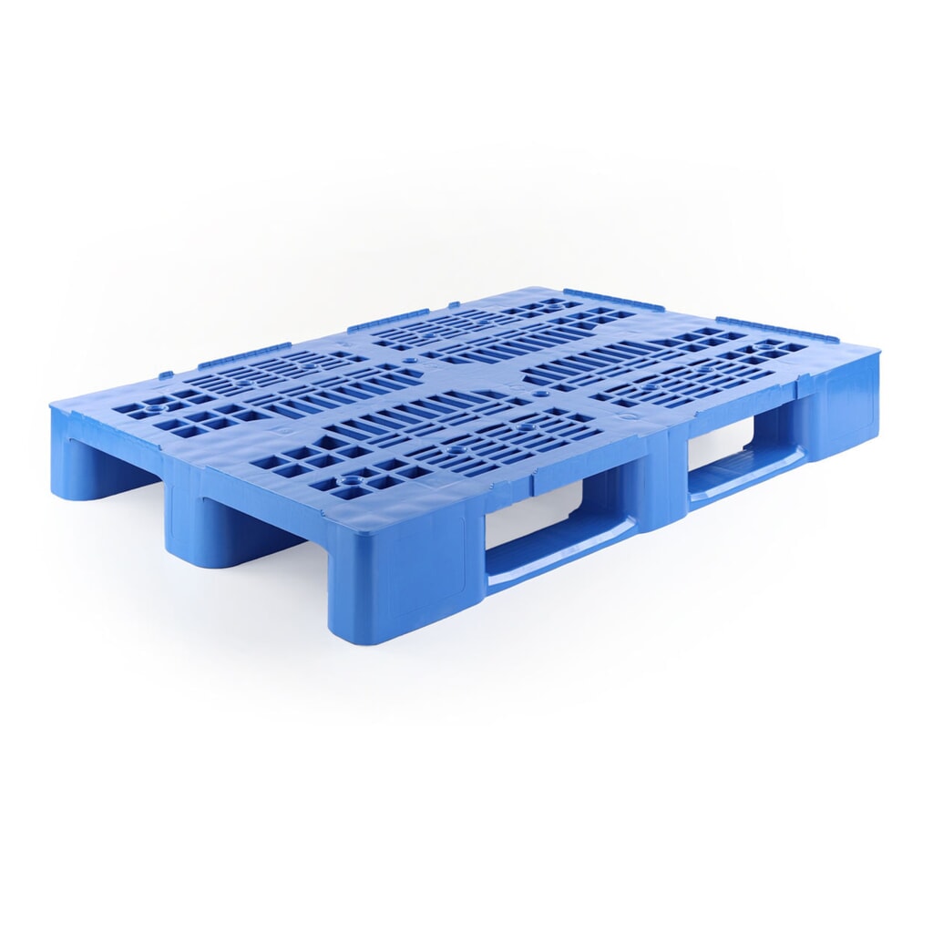 Kunststoffpalette, 1200x800x145 mm, blau Produktabbildung: Kunststoffpalette, 1200x800x145 mm, blau