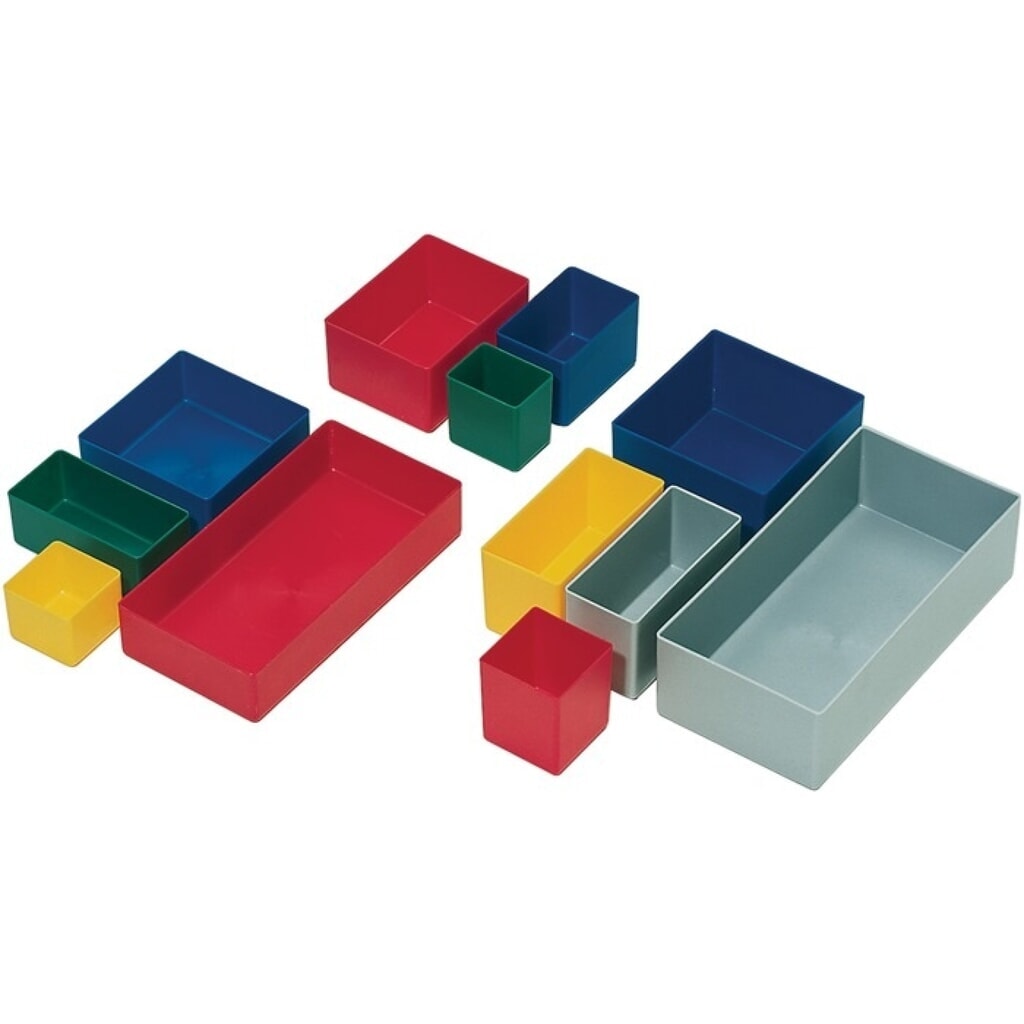 Produktabbildung: LA-KA-PE Einsatzkasten, grün PS, 162 x 108 x 63 mm, für Schubalden u. Sortimenskästen