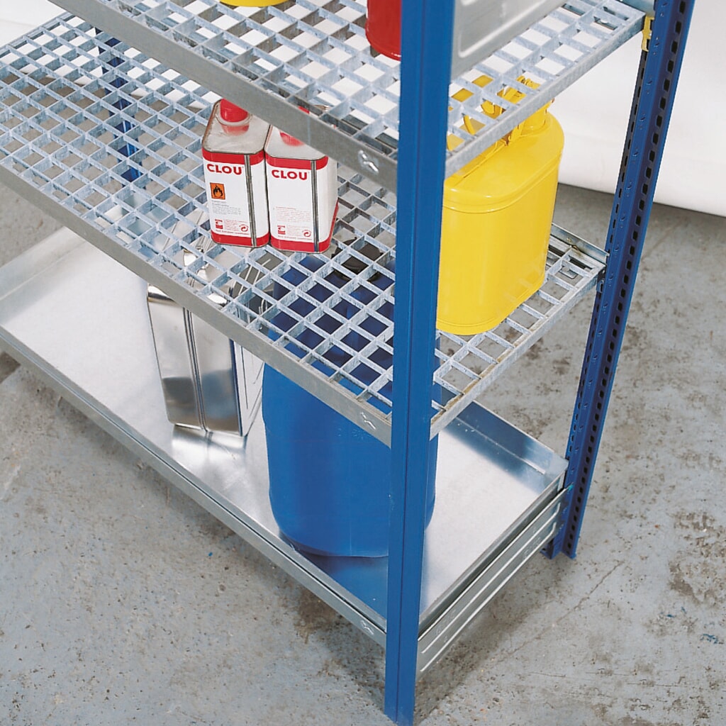 Lagerebene für asecos® Gefahrstoffregal, für gewässergefährdende Flüssigkeiten, Breite 1.060 mm Produktabbildung: Lagerebene für asecos® Gefahrstoffregal, für gewässergefährdende Flüssigkeiten, Breite 1.060 mm