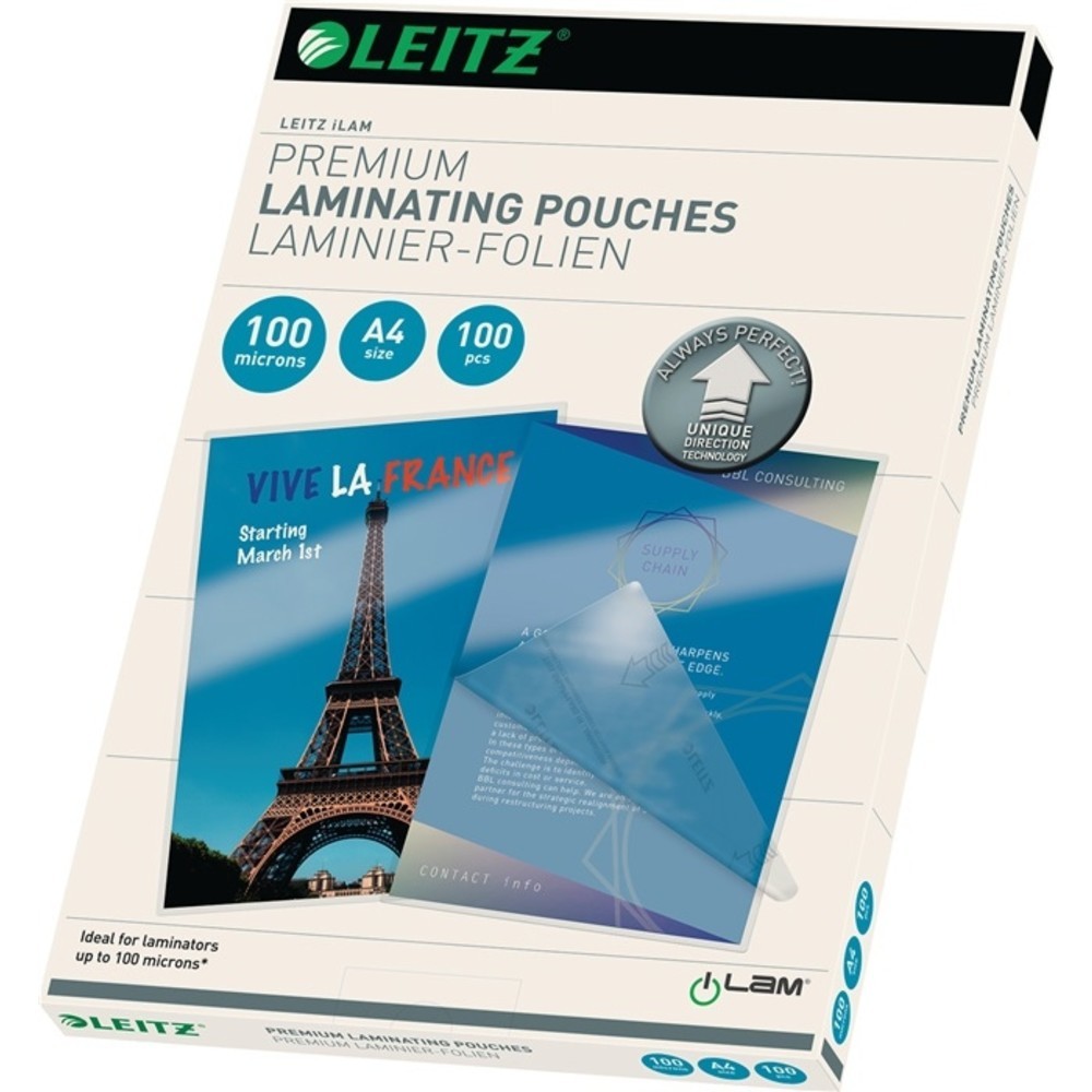 Produktabbildung Nr. 2: Laminierfolie DIN A4 L303xB216mm Folienstärke 100 µm KT=100 St.