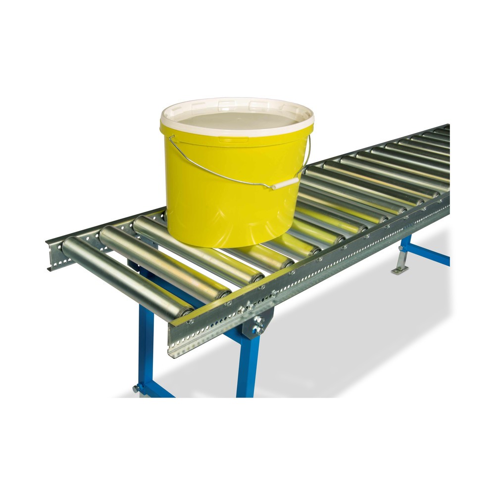 Produktabbildung: BLUME Leicht-Rollenbahnen, Stahlrollen, Ø 50 mm, Bahnlänge 1 m, Bahnbreite 300 mm, Achsabstand 100 mm