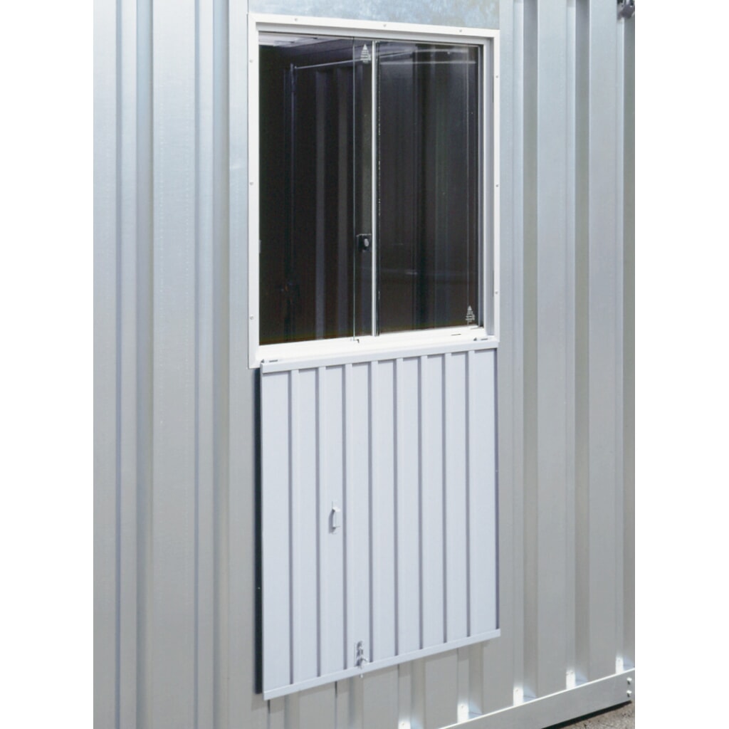 Leichtmetall Schiebefenster mit Sicherheitsglas für FLADAFI® Materialcontainer Produktabbildung: Leichtmetall Schiebefenster mit Sicherheitsglas für FLADAFI® Materialcontainer