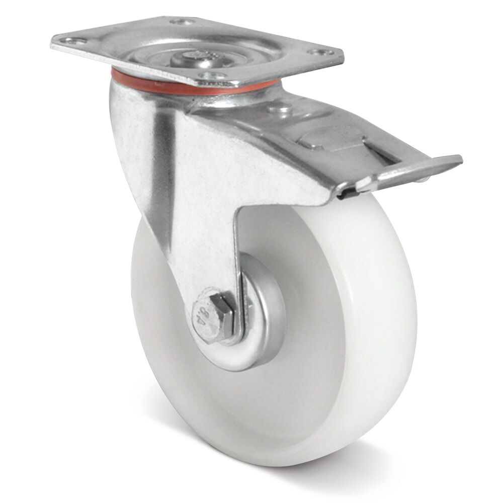 Produktabbildung: Lenkrolle PP Basic, inkl. Feststeller, spurlos, Ø x Breite 80 x 34 mm, TK 80 kg